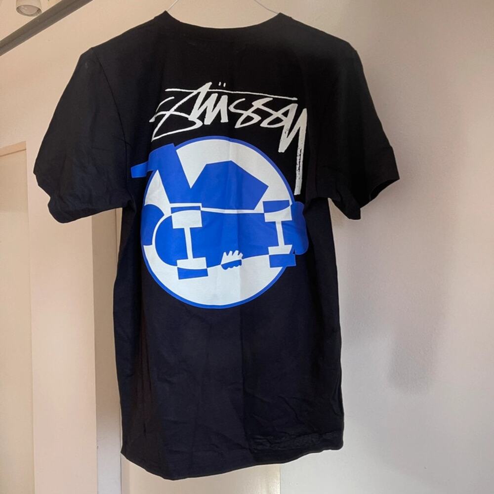 Stussy Skateman Graphic T-shirt Black Purple White Skateboard Men’s Size Small